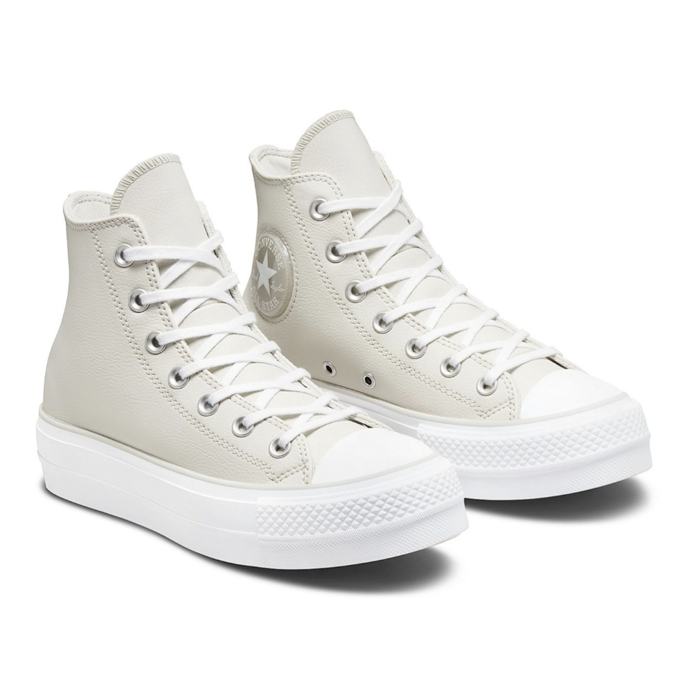 Converse Chuck Taylor All Star Lift High-top Faux Leather Light Bone Platform
